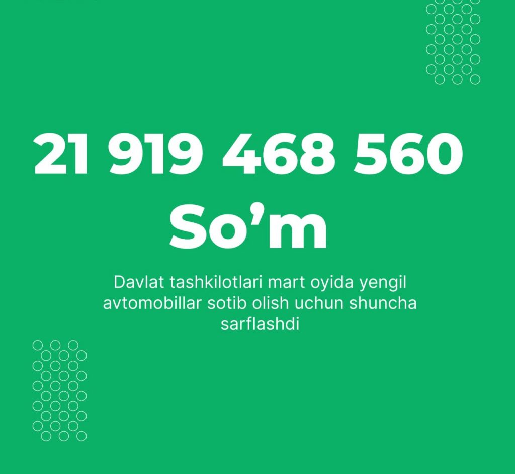 1,1 mlrd so’mlik Tahoe —  Bosh prokuraturaga(mi?)